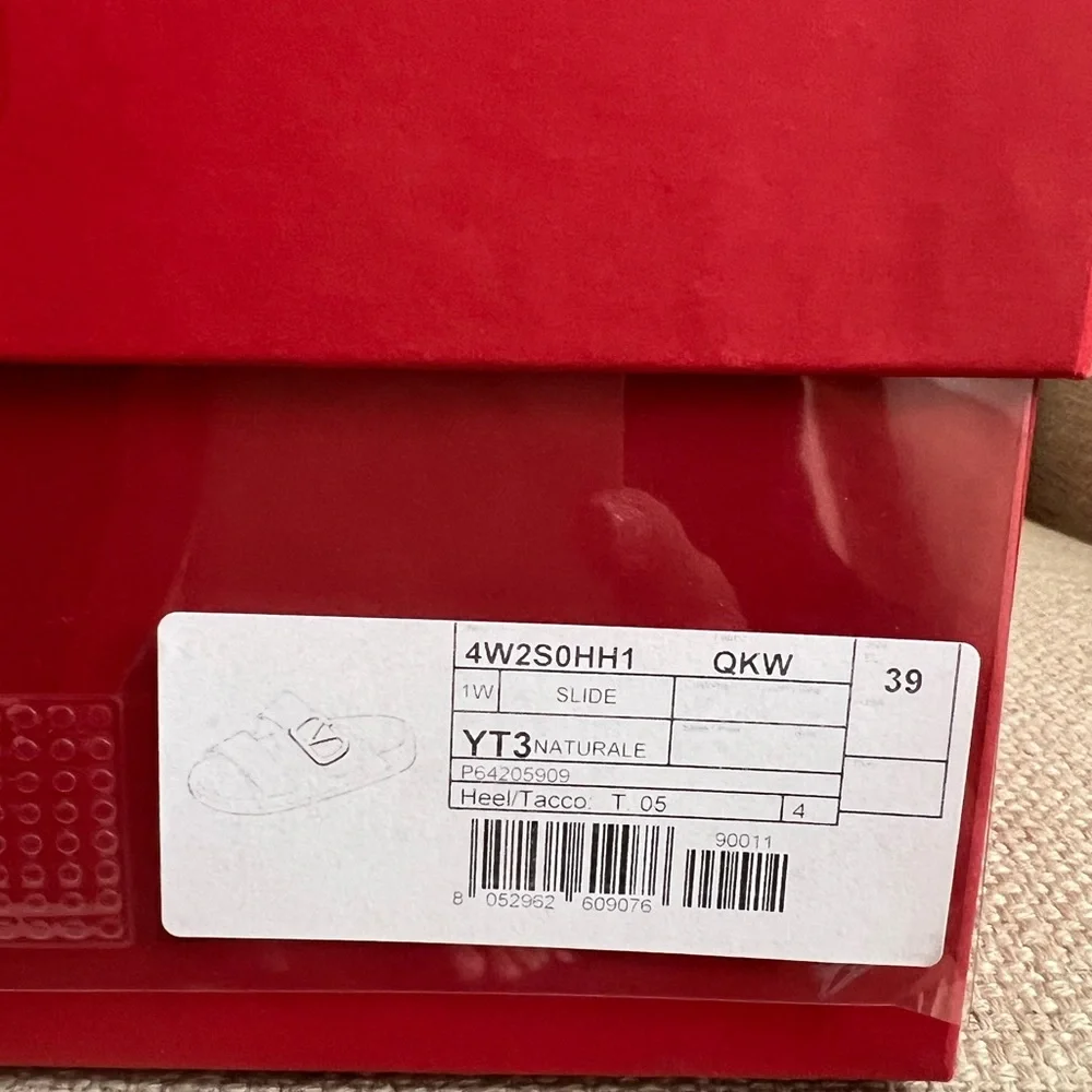 VALENTINO GARAVANI Off-White & Beige VLogo Toile Iconographe Sandals Size 39 - Picture 8 of 9